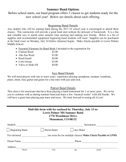 Summer Band - Lewis-Palmer School District 38