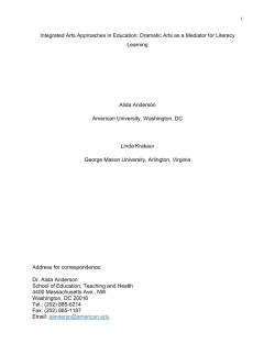 Integrated Arts Approaches in Education: Dramatic Arts as a