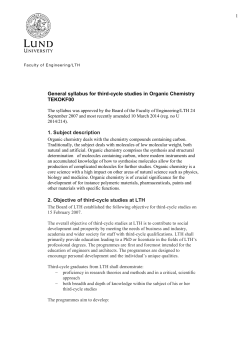 General syllabus for third-cycle studies in Organic Chemistry