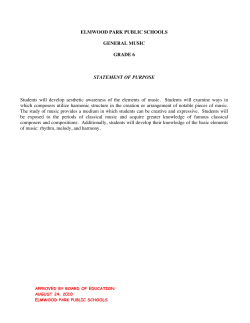 ELMWOOD PARK PUBLIC SCHOOLS GENERAL MUSIC GRADE 6
