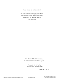 The Place of Social Democracy in the Argentine Political System