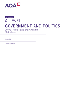 A-level Government and Politics Mark scheme Unit 01