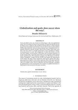 Globalization and goals: does soccer show the way?