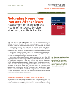 Returning Home from Iraq and Afghanistan