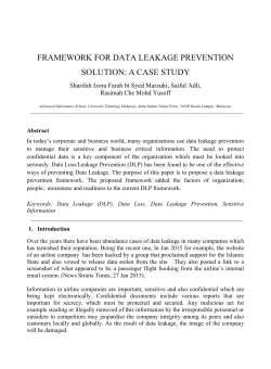 framework for data leakage prevention solution: a case