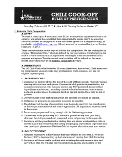 2017 Chili Cook-off Rules