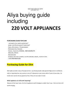 Aliya buying guide including 220 VOLT APPLIANCES