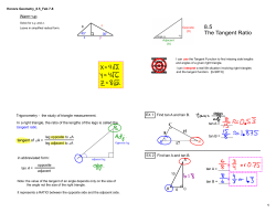 8.5 The Tangent Ratio