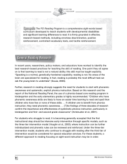 PCI Reading Program Research and References Summary - Pro-Ed