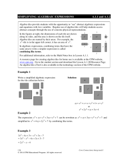 SIMPLIFYING ALGEBRAIC EXPRESSIONS A.1.1 and A.1.2