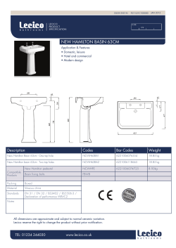 New Hamilton 63cm basin