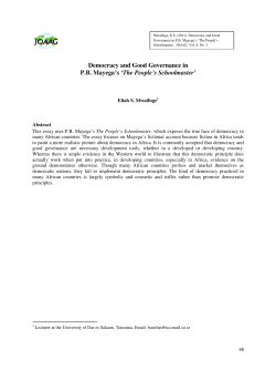 Democracy and Good Governance in PB Mayega`s `The