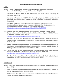 Select Bibliography of Colin Neufeldt