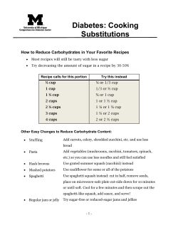 Diabetes: Cooking Substitutions
