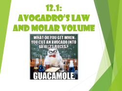 12.1 &ndash; Avogadro`s Law and Molar Volume