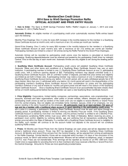 MembersOwn Credit Union 2014 Save to Win&reg; Savings Promotion