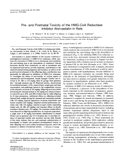 Pre- and Postnatal Toxicity of the HMG