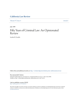 Fifty Years of Criminal Law: An Opinionated Review