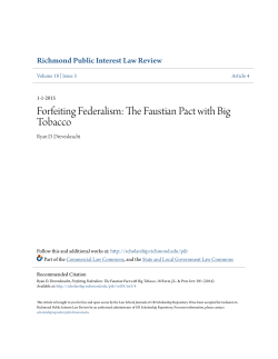 Forfeiting Federalism: The Faustian Pact with Big Tobacco