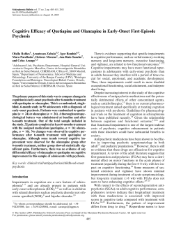 Cognitive Efficacy of Quetiapine and Olanzapine
