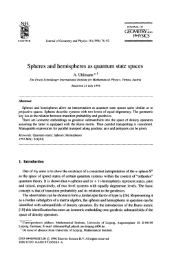 Spheres and hemispheres as quantum state spaces