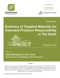 Summary of Targeted Materials for Extended Producer