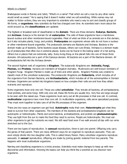 Classifying Life Vocabulary Crossword