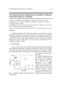 The relation between malfunctions of satellites at different orbits and