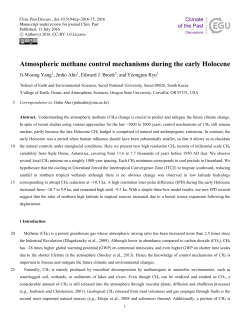Atmospheric methane control mechanisms during the early Holocene