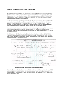 SAMUEL STEPHEN (Young Steve) 1859 to 1930