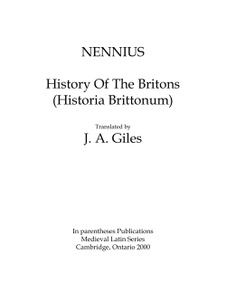 NENNIUS History Of The Britons
