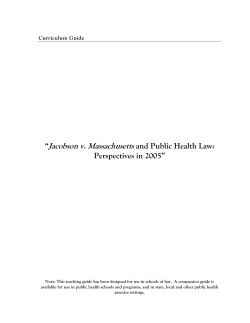 Jacobson v. Massachusetts and Public Health Law