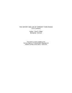 THE HISTORY AND LAW OF VERMONT TOWN