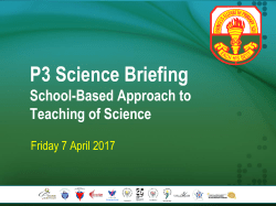 P3 Science Briefing - Princess Elizabeth Primary School