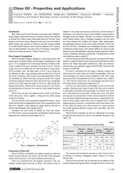 Clove Oil - Properties and Applications