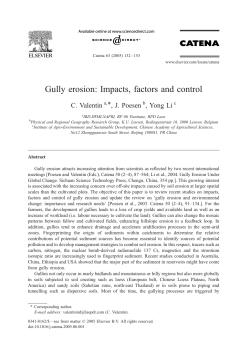 Gully erosion: Impacts, factors and control