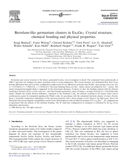 Barrelane-like germanium clusters in Eu3Ge5: Crystal structure