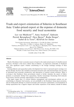 Trade and export orientation of fisheries in Southeast Asia: Under