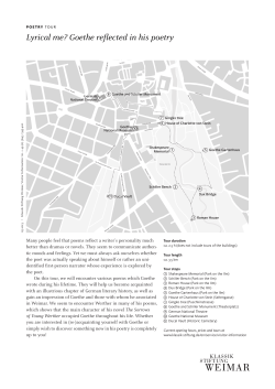 Lyrical me? Goethe re ected in his poetry