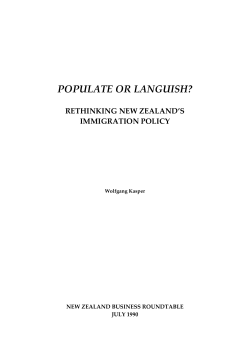 POPULATE OR LANGUISH? - The New Zealand Initiative