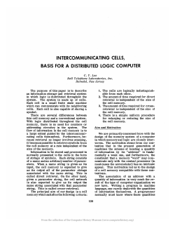 Intercommunicating Cells, Basis for a Distributed Logic Computer