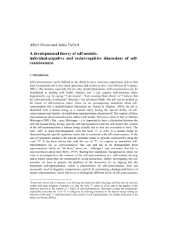 A developmental theory of self-models - Ruhr