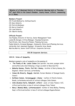 Minutes of of Municipal District of Stranorlar Meeting held on