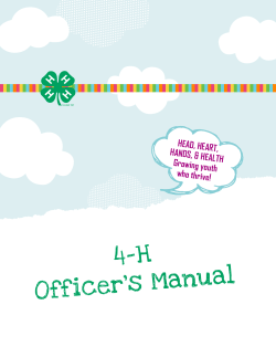 4-H Officer`s Manual - California 4-H