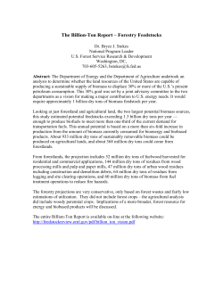 The Billion-Ton Report &ndash; Forestry Feedstocks