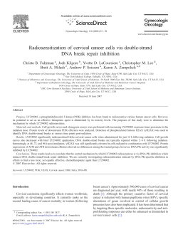 Radiosensitization of cervical cancer cells via double