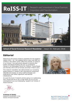 School of Social Sciences Research Newsletter