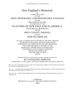 New England‟s Memorial