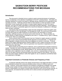 2017 Saskatoon Disease and Insect Pesticide Recommendations