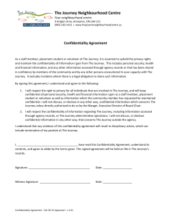 Confidentiality Agreement